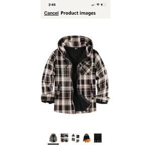 SCODI Men's Flannel Shirt Jacket Fleece Sherpa Lined Plaid Jackets Coat Full Zip